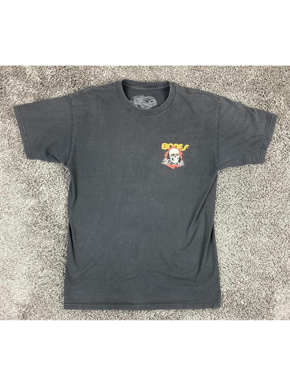 Powell Peralta Ripper T-Shirt Double Sided Bones Skateboard Graphic Black Sz M